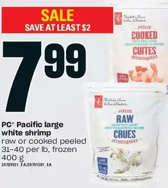 Zehrs Markets Pc pacific large white shrimp offer