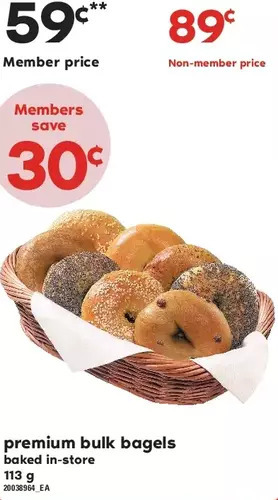 Zehrs Markets Premium bulk bagels offer
