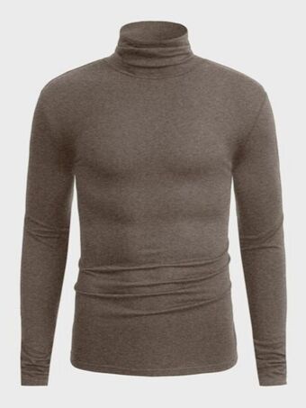 SheIn Shein men solid turtleneck tee offer