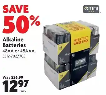 Home Hardware Alkaline batteries 48aa or 48aaa. offer