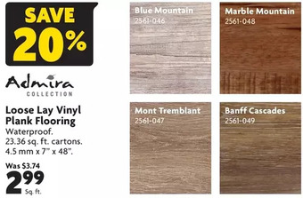 Home Hardware Loose lay vinyl plank flooring offer