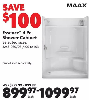 Home Hardware Essence 4 pc. shower cabinet offer