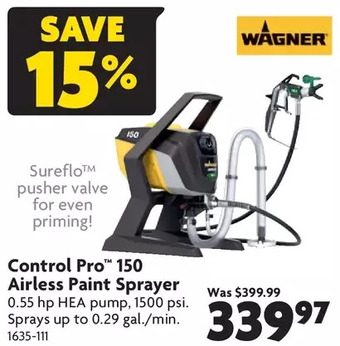 Home Hardware Control pro 150 airless paint sprayer offer