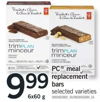 Fortinos Pc meal replacement bars offer