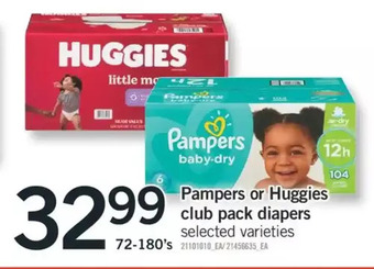 Fortinos Pampers or huggies club pack diapers offer