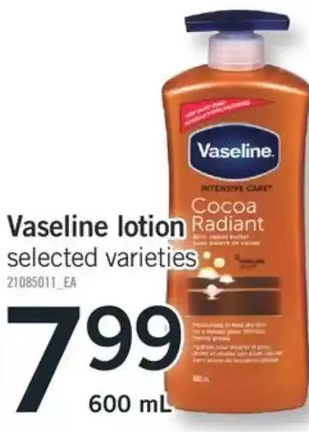 Fortinos Vaseline lotion offer