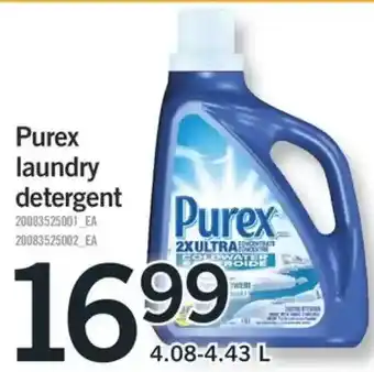 Fortinos Purex laundry detergent offer
