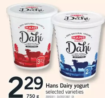 Fortinos Hans dairy yogurt offer