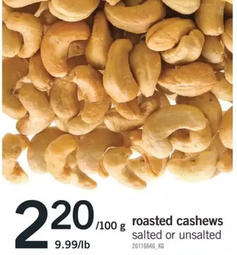 Fortinos Roasted cashews offer