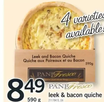 Fortinos Leek & bacon quiche offer