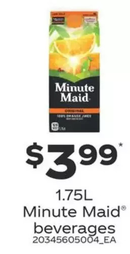 Fortinos Minute maid beverages offer