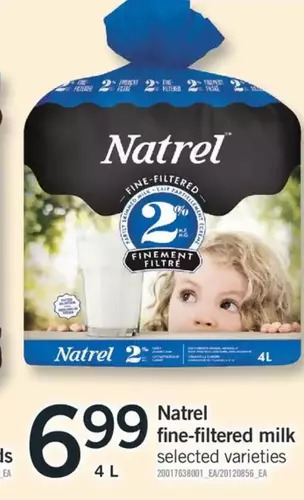 Fortinos Natrel fine-filtered milk offer