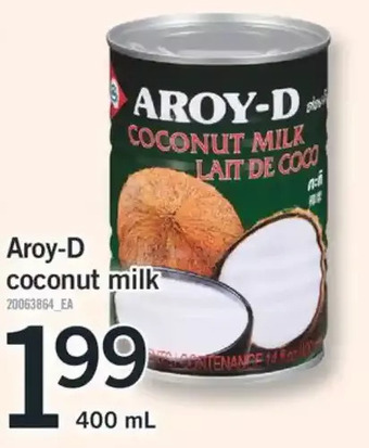 Fortinos Aroy-d coconut milk offer