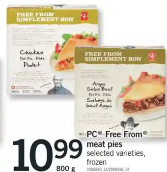Fortinos Pc free from meat pies offer