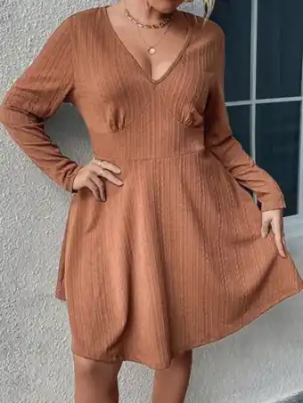 SheIn Plus v neck a-line dress offer