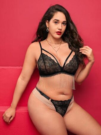 SheIn Plus floral lace harness lingerie set offer