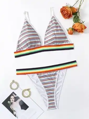SheIn Plus striped lingerie set offer