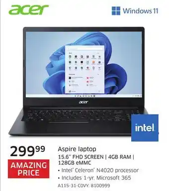 The Source Acer aspire laptop 15.6" fhd screen | 4gb ram | 128gb emmc offer