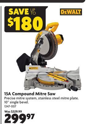 Home Hardware 15a compound mitre saw offer