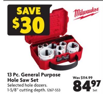 Home Hardware 13 pc. general purpose hole saw set offer