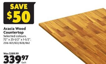 Home Hardware Acacia wood countertop offer