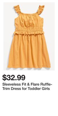 Old Navy Sleeveless fit & flare ruffle-trim dress for toddler girls offer