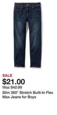 Old Navy Slim 360° stretch built-in flex max jeans for boys offer
