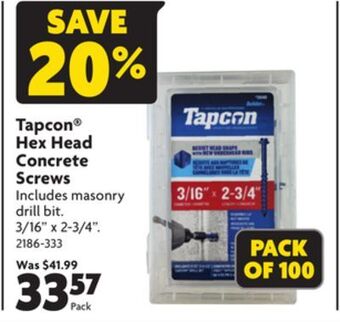 Home Hardware Hex head concrete screws offer