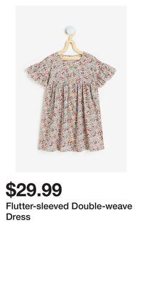 H&M Flutter-sleeved double-weave dress offer
