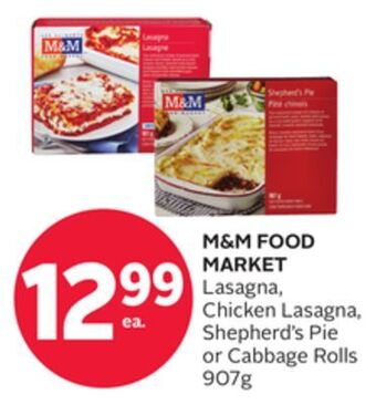 Rexall M & m food market lasagna, chicken lasagna, shepherd's pie or cabbage rolls offer