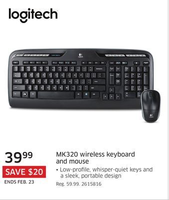 The Source Logitech mk320 wireless keyboard and mouse offer
