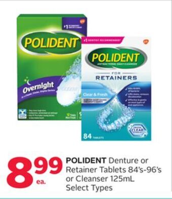 Rexall Polident denture or retainer tablets 84' s-96' s or cleanser 125ml offer