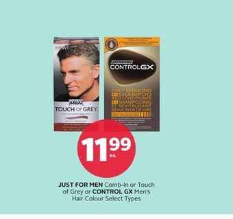 Rexall Just for men comb-in or touch of grey or control gx men's hair colour offer