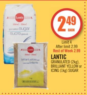 Shoppers Drug Mart Lantic granulated (2kg), brilliant yellow or icing (1kg) sugar offer