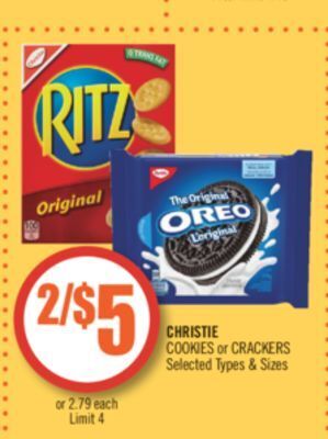 Shoppers Drug Mart Christie cookies or crackers offer