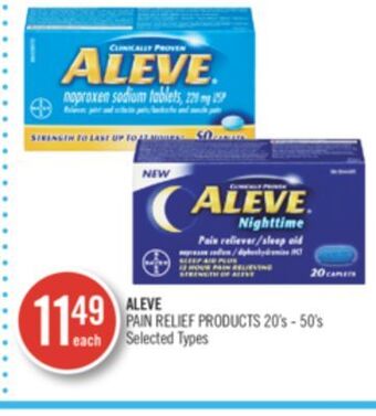 Shoppers Drug Mart Aleve pain relief products offer