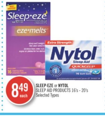 Shoppers Drug Mart Sleep-eze or nytol sleep aid products offer