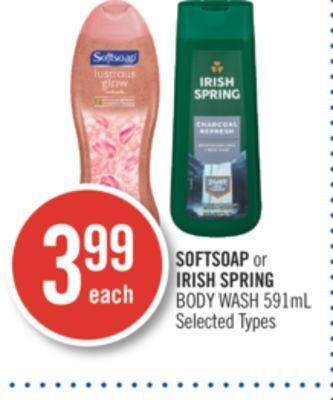 Shoppers Drug Mart Softsoap or irish spring body wash offer