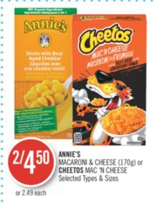 Shoppers Drug Mart Annie's macaroni & cheese (170g) or cheetos mac 'n cheese offer