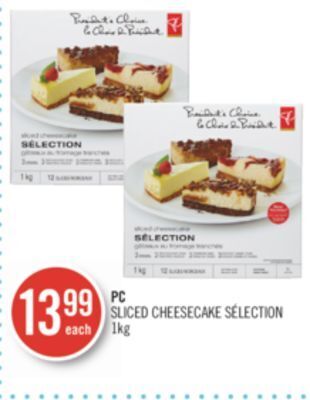 Shoppers Drug Mart Pc sliced cheesecake sélection offer