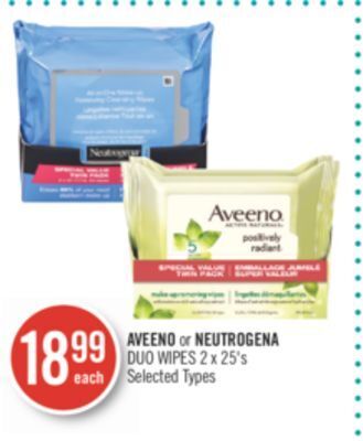 Shoppers Drug Mart Aveeno or neutrogena duo wipes offer