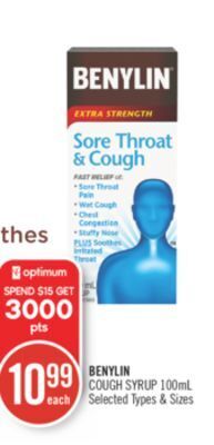 Shoppers Drug Mart Benylin cough syrup offer