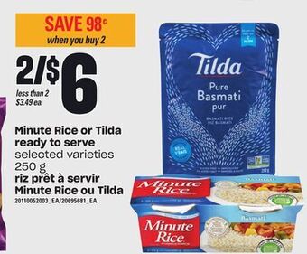 Independent City Market Riz prêt à servir minute rice ou tilda, 250 g offer