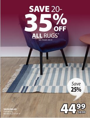 JYSK Skjoldblad chenille rug offer
