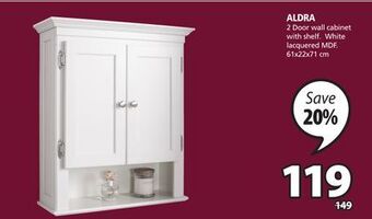 JYSK Aldra 2 door wall cabinet with shelf offer