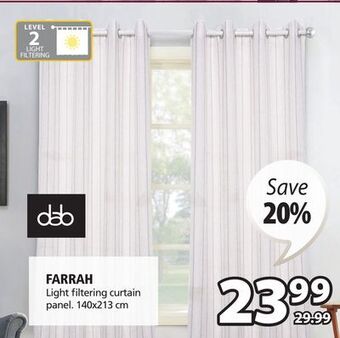 JYSK Farrah light filtering curtain panel offer