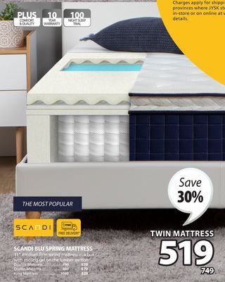 JYSK Scandi blu spring mattress offer