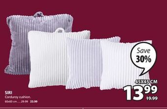 JYSK Siri corduroy cushion offer