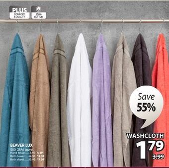 JYSK Beaver lux 500 gsm towel offer