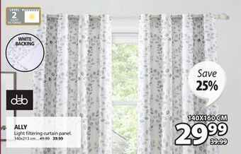JYSK Ally light filtering curtain panel offer